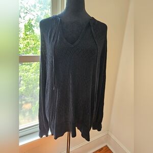 Top Black Knit Top Cover Up